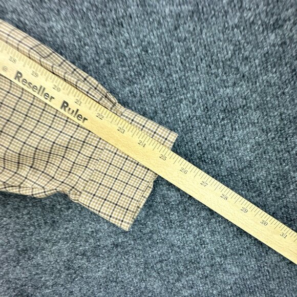 **SOLD**Brooks Brothers Shirt Mens Extra Large Tan Button Down Plaid Cashmere - Picture 13 of 14